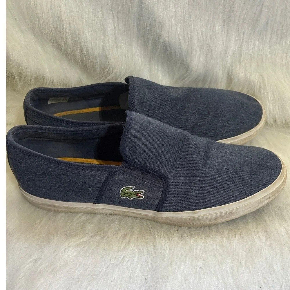 Lacoste‎ Sport Blue Denim Slip On Sneakers Casual Comfort Shoes